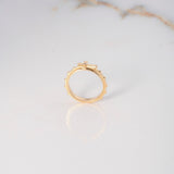 Anillo Puntos Cruz 3gr / T7 / Circon Blanco Oro Amarillo $