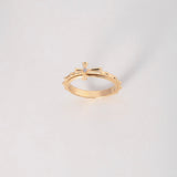 Anillo Puntos Cruz 3gr / T7 / Circon Blanco Oro Amarillo $