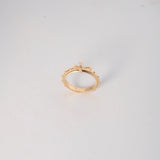 Anillo Puntos Cruz 3gr / T7 / Circon Blanco Oro Amarillo $