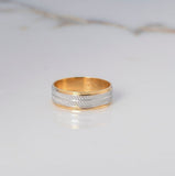 Ring Band 3.65gr / Size 6 1/2 / Relive Two-tone Yellow White $
