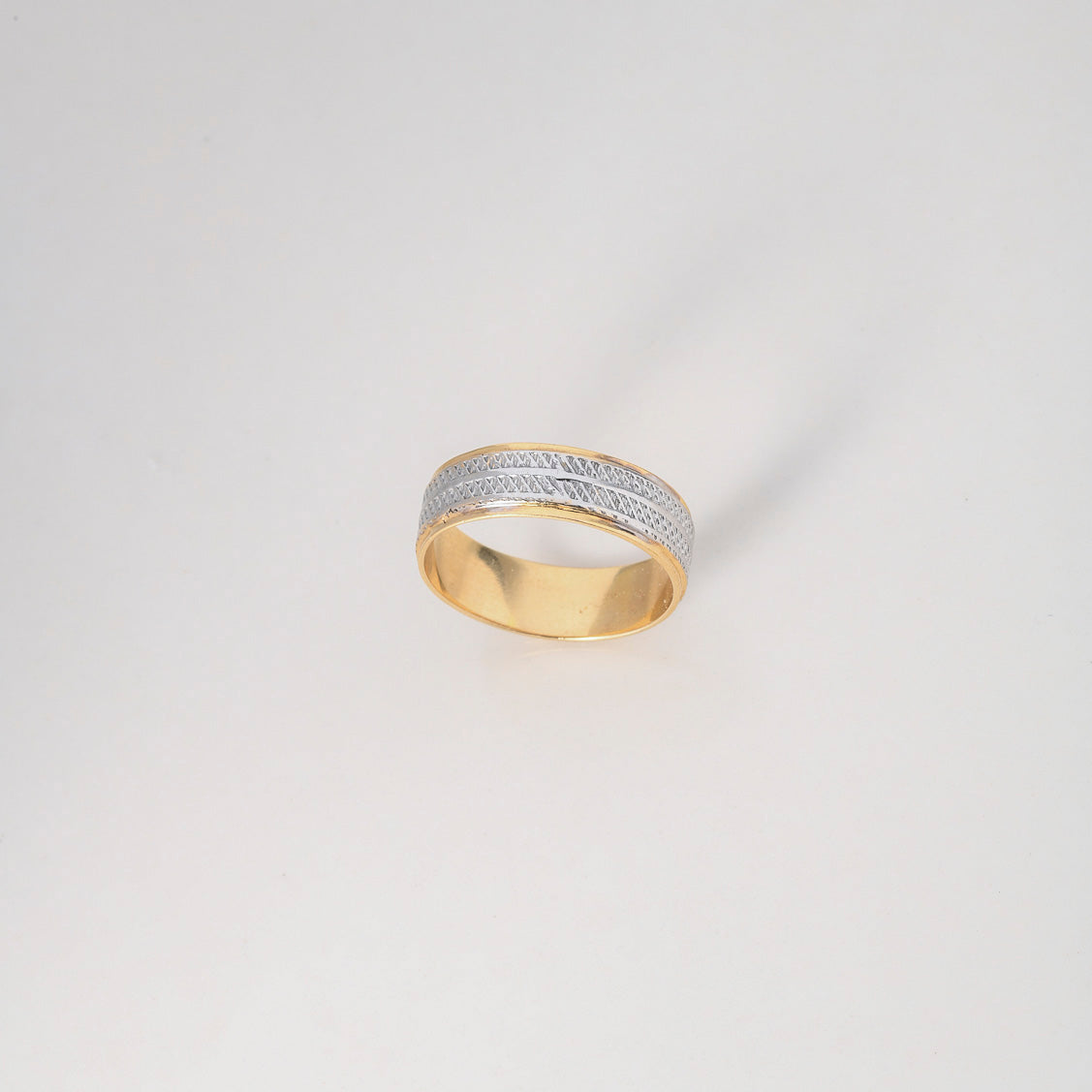 Ring Band 3.65gr / Size 6 1/2 / Relive Two-tone Yellow White $