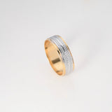 Ring Band 3.65gr / Size 6 1/2 / Relive Two-tone Yellow White $