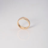 Ring Band 4.15gr / Size 6 1/4 / White Zircons Yellow Gold $