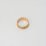 Relief Band Ring 5.9gr / Size 6 3/4 / Black Zircons Two-tone Yellow and Rose Gold $