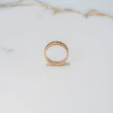 Relief Band Ring 5.9gr / Size 6 3/4 / Black Zircons Two-tone Yellow and Rose Gold $
