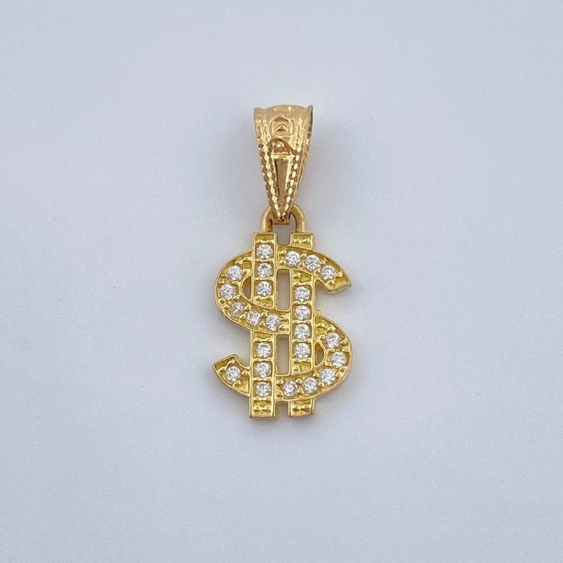 Dollar Sign Pendant 0.7gr / 3/4 in / 18K Gold