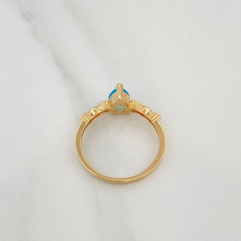 Solitaire Drop Ring 2.1 g / T6 1/2 Yellow Gold 18K