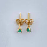 Topos Cuatro Garras Esmeralda 0.7gr / Oro Amarillo 18K %