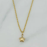 Set Cadena Lazo + Dije Estrella / 1,25 gr / 17 3/4 in Oro Amarillo 18K