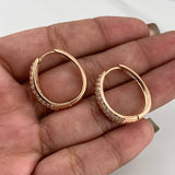 Candongas Triple Carril Ovaladas 5.65 g / 3/4 in Oro Rosa 18K
