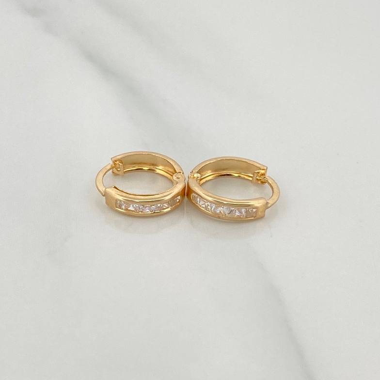 Candongas Carril 0.85 g / 1/2 in Oro Amarillo 18K