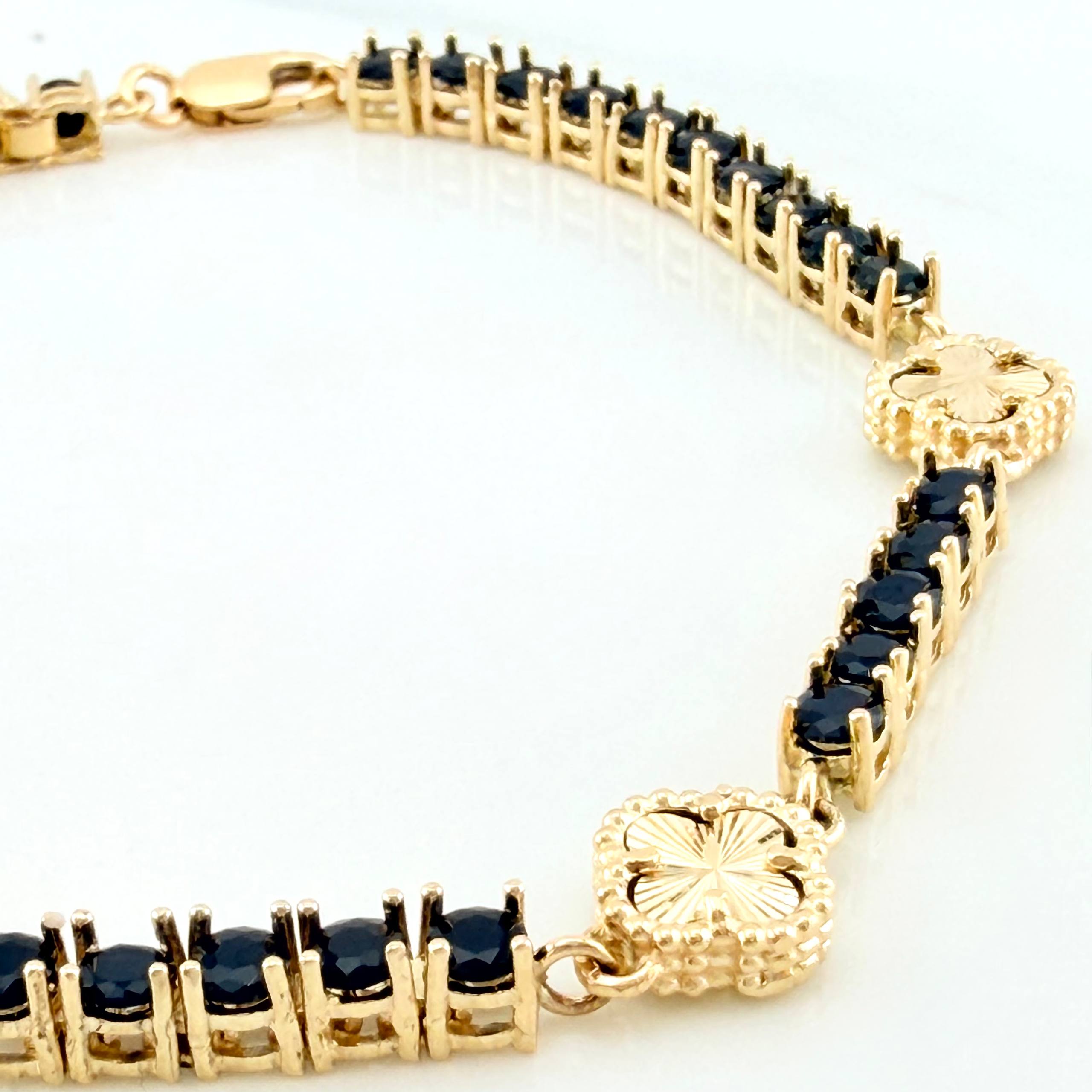 Pulso Tennis Trebol Diamantado 12.95 g / 7 3/4 in / 3.2 mm Oro Amarillo 18K