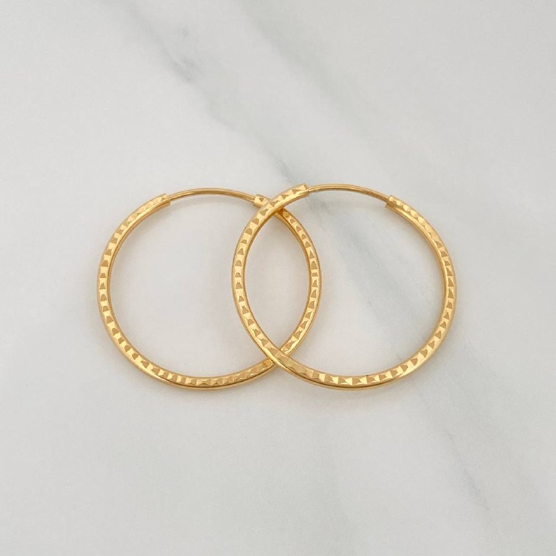 Candongas Aro Rayado 1.65 g / 1 in Oro Amarillo 18K