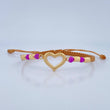 Beige Woven Heart Bracelet 1.85gr / 18K Gold &