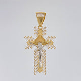 Christ Cross Pendant 7.6 g / 2 in Two Golds Yellow White 18K