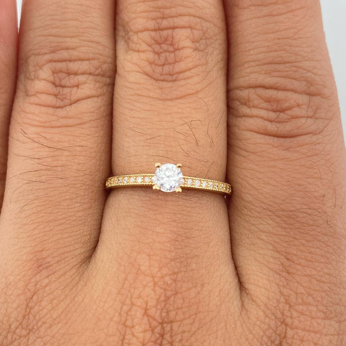 Anillo Solitario Churumbela 1.5gr / T6 / 1 in / Oro Amarillo 18K $