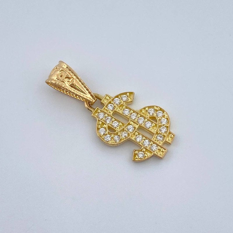 Dollar Sign Pendant 0.7gr / 3/4 in / 18K Gold