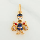 Pendant Duck Money Bag 1.55 g / 3/4 in Three Golds 18K