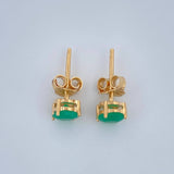 Topos Cuatro Garras Esmeralda 1.1gr / Oro Amarillo 18K %