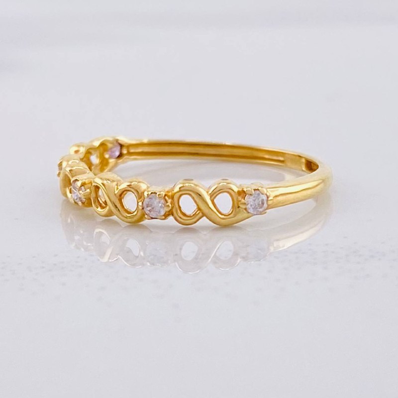 Anillo Infinito Intercalado 0.95g / T5 1/4 Oro Amarillo 18K