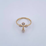 Cross Ring 1.75gr / Size 6 1/4 / 18K Gold &