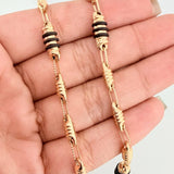 Tobillera Rustico Cilindro Barril 7.15 g / 11 in / 5.3 mm Oro Amarillo 18K
