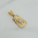 Dije Rostro Cristo 3.8 g / 1 1/4 in Dos Oros Amarillo Blanco 18K