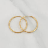 Hoop Earrings Smooth Ring 1 g / 3/4 in Yellow Gold 18K