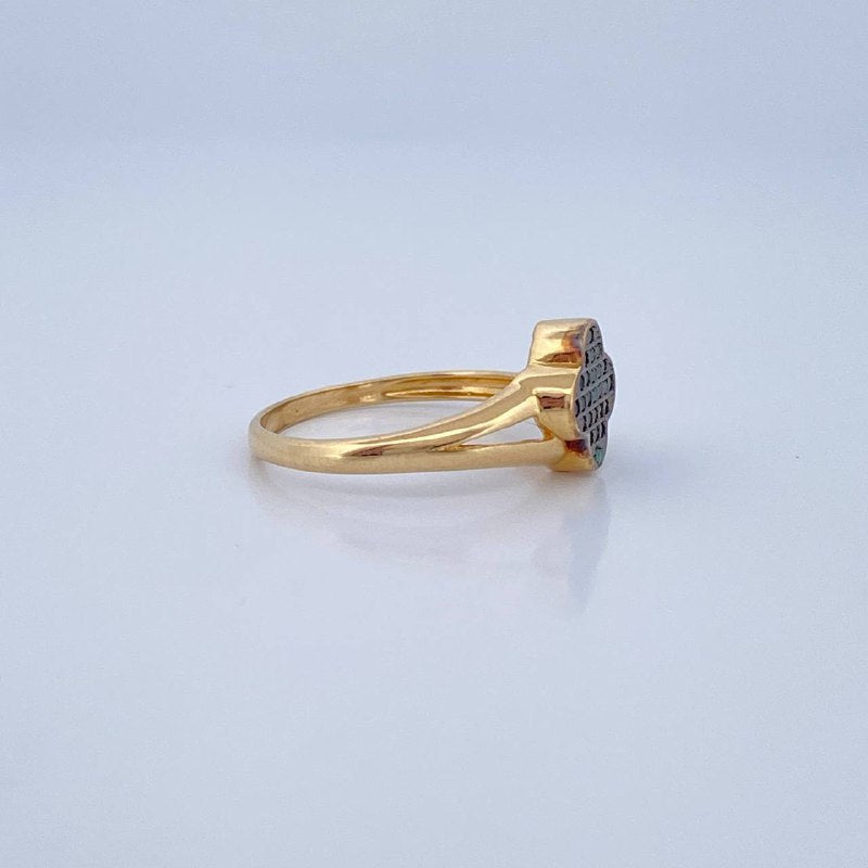Anillo Trebol Doble Linea 2.65gr / T7 1/2 / Oro Amarillo 18K $