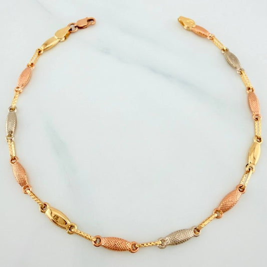 Pulso Rustico Eslabon 3.4 g / 8 1/4 in / 3.5 mm Tres Oros 18K
