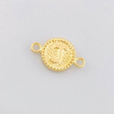 Charm Circle Letter J 0.6g / 3/4 in 18K Yellow Gold