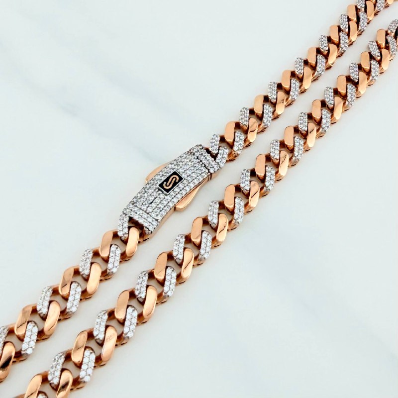 Cadena Cubana 29.4 g / 24 1/4 in / 6.5 mm Oro Rosa 18K