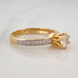 Solitaire Ring Churumbela 2.75 g / T6 1/2 Two Yellow White Gold 18K