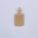 Dije Placa 2.9gr / 2.7cm / Oro 18K $