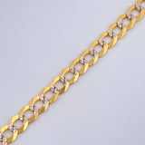 Cuban Bracelet 3.5gr / 8in / Two Tone Yellow White 18K +1 $