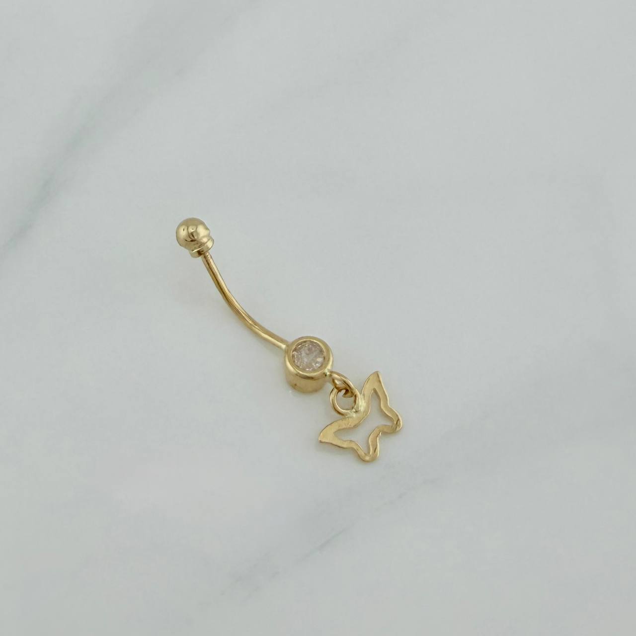 Navel Piercing Butterfly Pendant 0.7 g / 1 in 18K Yellow Gold