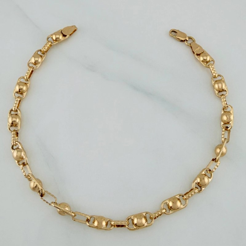 Pulso Rustico Burbujas 5.1 g / 8 in / 4.45 mm Oro Amarillo 18K