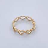 Hearts Ring 1.75gr / Size 9 1/2 / 18K Gold &