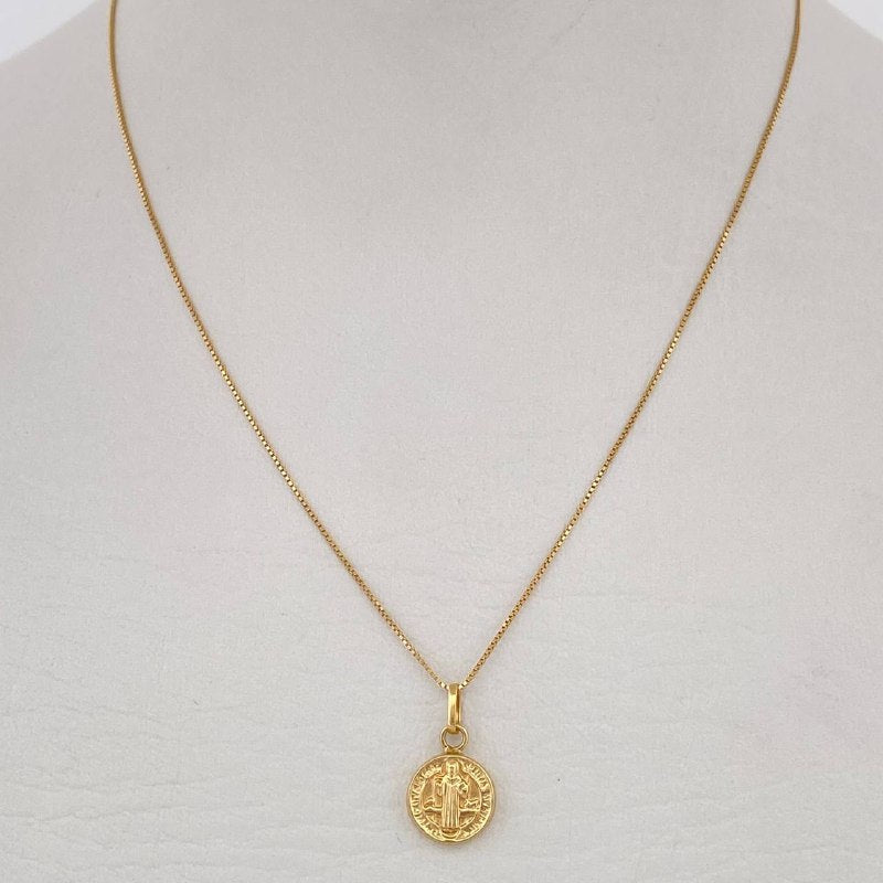 Venetian Chain and Pendant Set + San Benito 1.4gr / 18K Yellow Gold $