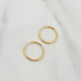 Hoop Earrings Smooth Ring 0.8 g / 3/4 in Yellow Gold 18K
