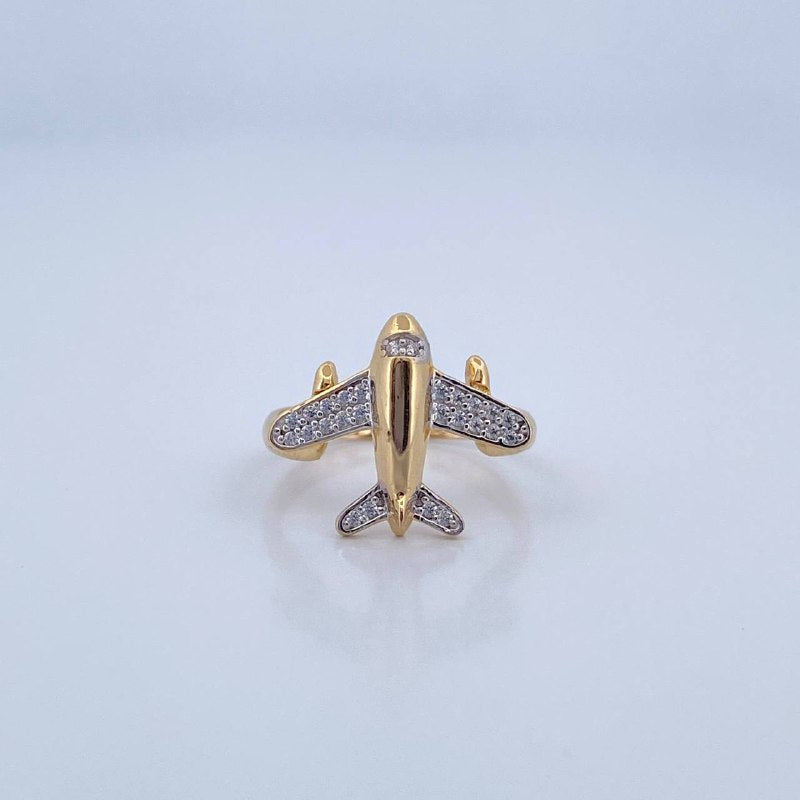 Airplane Ring 2.25gr / Size 6 / 18K Gold &