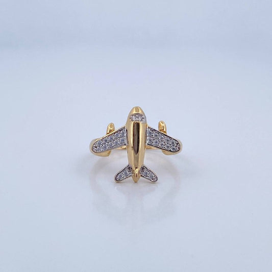 Airplane Ring 2.25gr / Size 6 / 18K Gold &