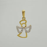 Angel Silhouette Pendant 1.45 g / 1 in Two-tone Yellow and White 18K Gold
