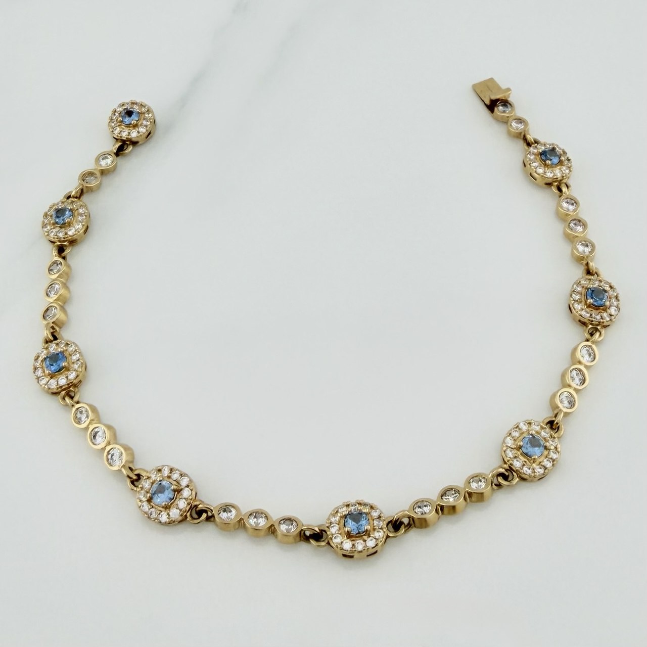 Pulso Tennis Halo 10 g / 7 in Oro Amarillo 18K