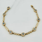 Pulso Tennis Halo 10 g / 7 in Oro Amarillo 18K