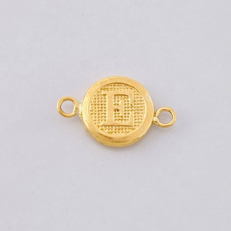 Herraje Circulo Letra E 0.35g / 1/2 in Oro Amarillo 18K