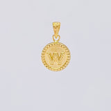 Dije Circulo Letra W 0.55g / 3/4 in Oro Amarillo 18K