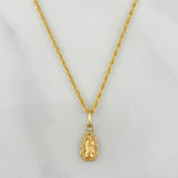 Set Cadena Lazo + Dije Virgen De Guadalupe / 1,25 gr / 20 in Oro Amarillo 18K