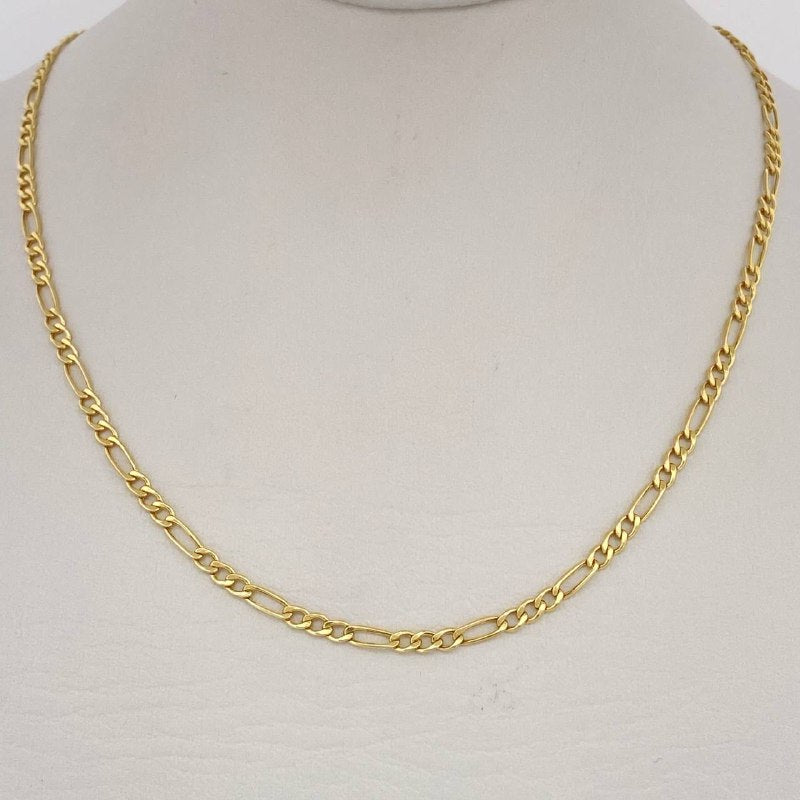 Cadena Figaro 2.8gr / 24 in / Oro Amarillo +1 14K Italy $