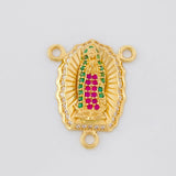 Herraje Crucero Virgen de Guadalupe 2.5g / 3/4 in Oro Amarillo 18K